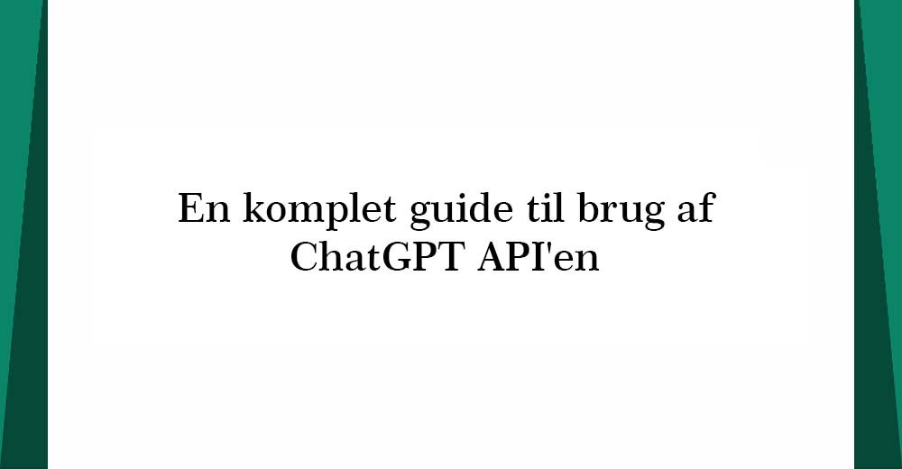ChatGPT API'en